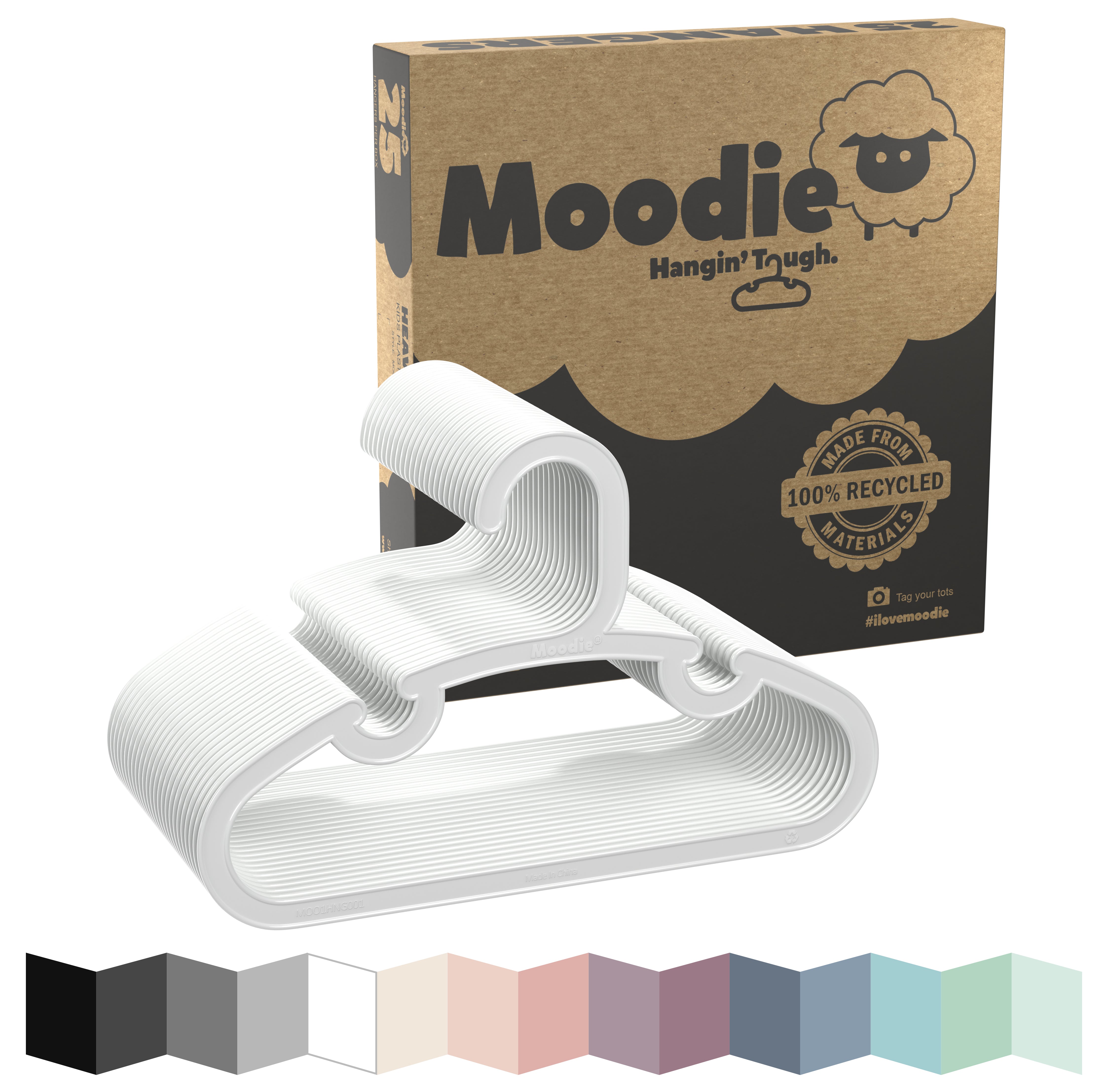 Recycled Plastic Hangers for Kids - Bright Whites – Moodie USA