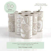 Load image into Gallery viewer, Baby Disposable Diaper Bags | LAVENDER SCENTED - 6 Roll Refill Pack
