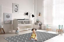 Load image into Gallery viewer, XoXo Zig Zag Luxe Foam Kids Play Mat | Cream &amp; Black | LARGE
