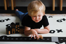 Load image into Gallery viewer, XoXo Zig Zag Luxe Foam Kids Play Mat | Cream &amp; Black | MEDIUM
