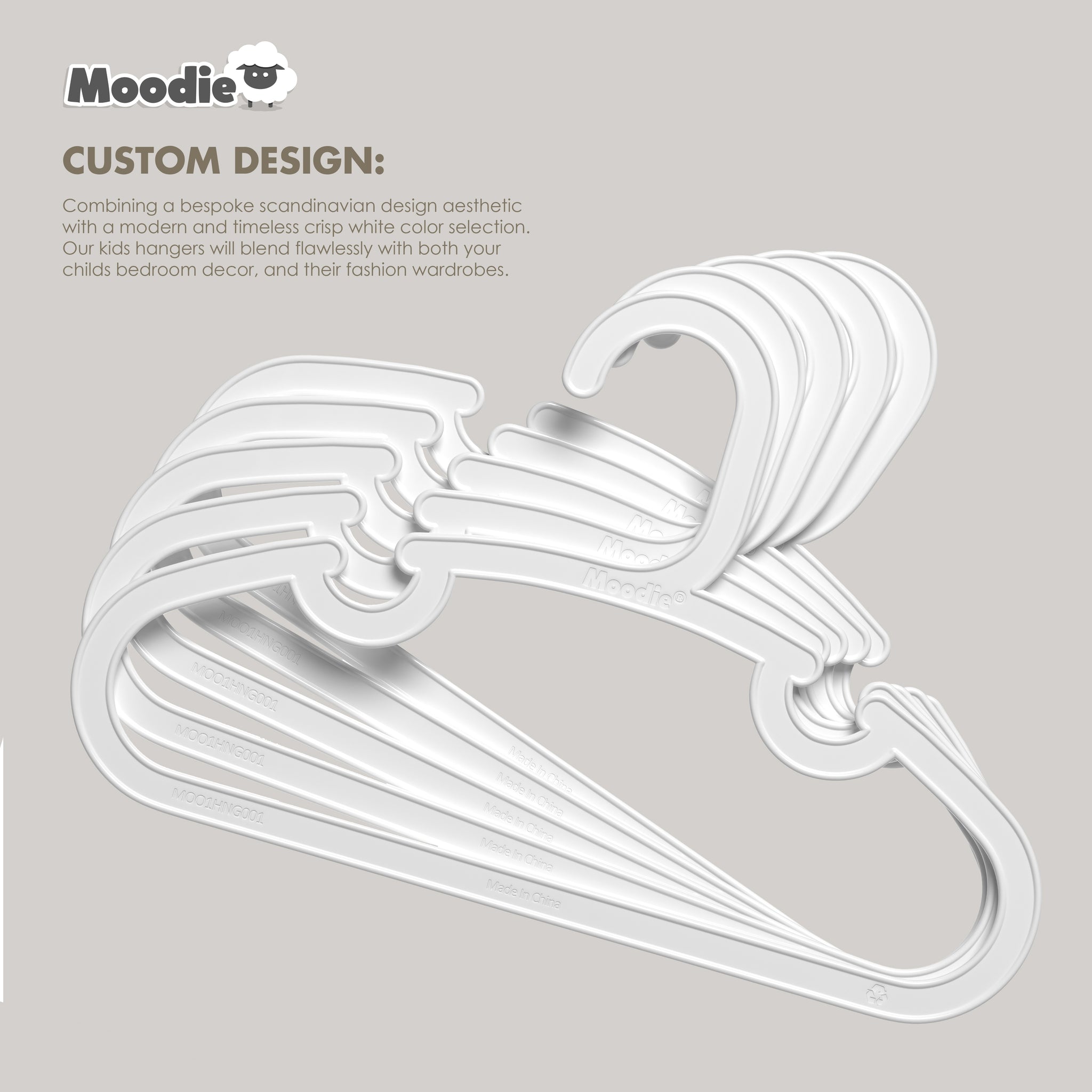 Recycled Plastic Hangers for Kids - Bright Whites – Moodie USA